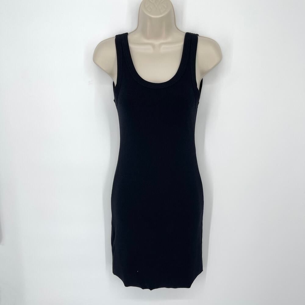 Cotton Citizen NEW Verona Mini Rib Knit Dress Sleeveless *REPAIR* Size M Black
